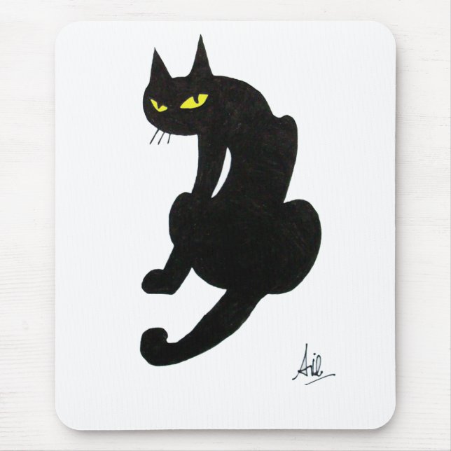 TAPIS DE SOURIS CHAT NOIR HALLOWEEN PARTY (Devant)