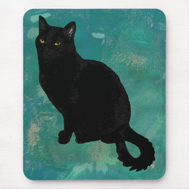 Tapis De Souris Chat noir Mousepad (Devant)