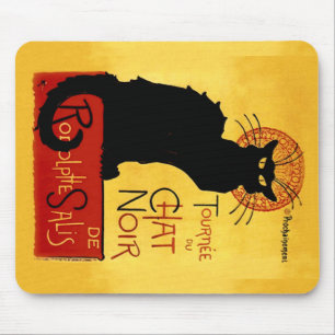 Tapis De Souris Chat noir Vintage Tournée du Chat Noir, Mousepad