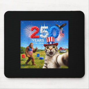Tapis De Souris Chat Patriotique Selfie Bigfoot 250e Anniversaire