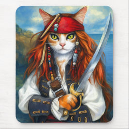 Tapis De Souris Chat pirate de Swashbuckler | Imaginaire Caractère