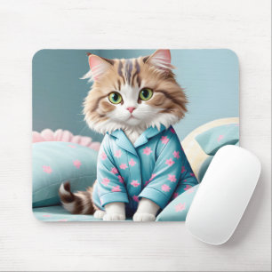 Tapis De Souris Chat portant un pyjama