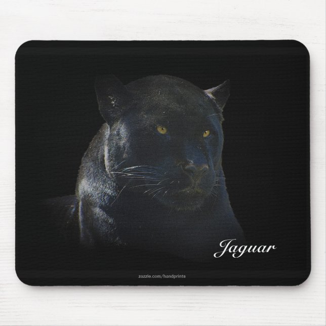 Tapis De Souris Chat sauvage de Jaguar noir Mousepad (Devant)