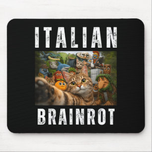 Tapis De Souris Chat selfie avec mème drôle de brainrot italien