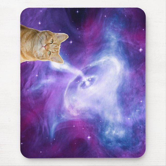 Tapis De Souris Chat spatial de galaxie cosmique (Devant)