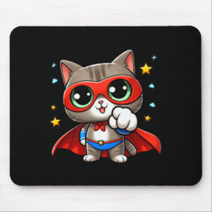 Tapis De Souris Chat Super Héroïque Avec Cape Cadeau Hommes Enfant