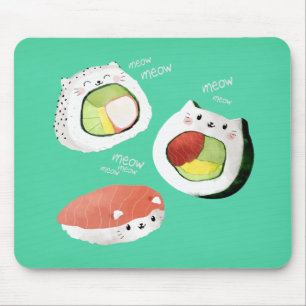 Tapis De Souris Chat sushi mignon