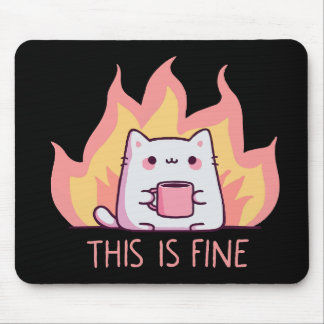 Tapis De Souris Chat Un Feu C'est Très Bien