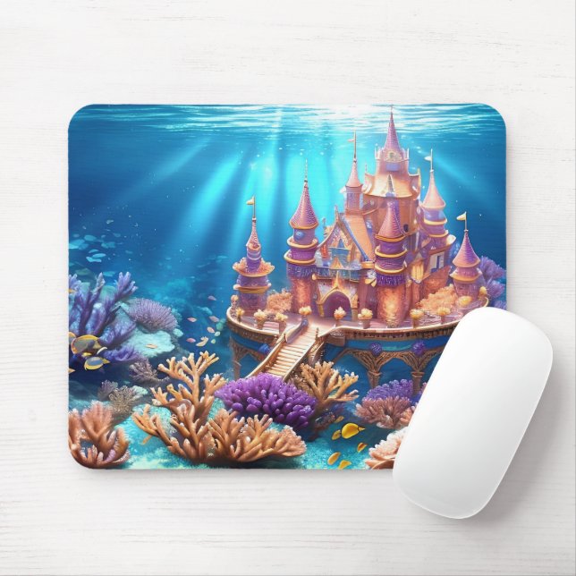 Tapis De Souris Château du royaume sous-marin (Avec souris)