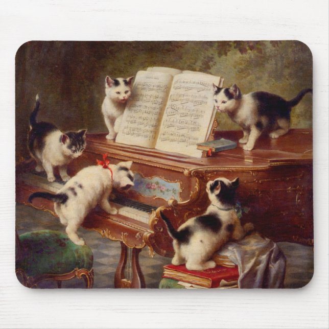 Tapis De Souris Chatons et piano (Devant)