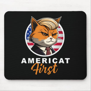 Tapis De Souris Chats américains patriotes drôles d'abord Aamerica