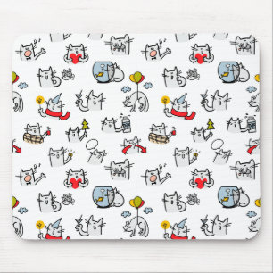 Tapis De Souris Chats amusants, lait et magie.