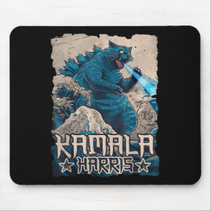 Tapis De Souris Chats Bleus Vague Pour Kamala Harris Art Japonais 