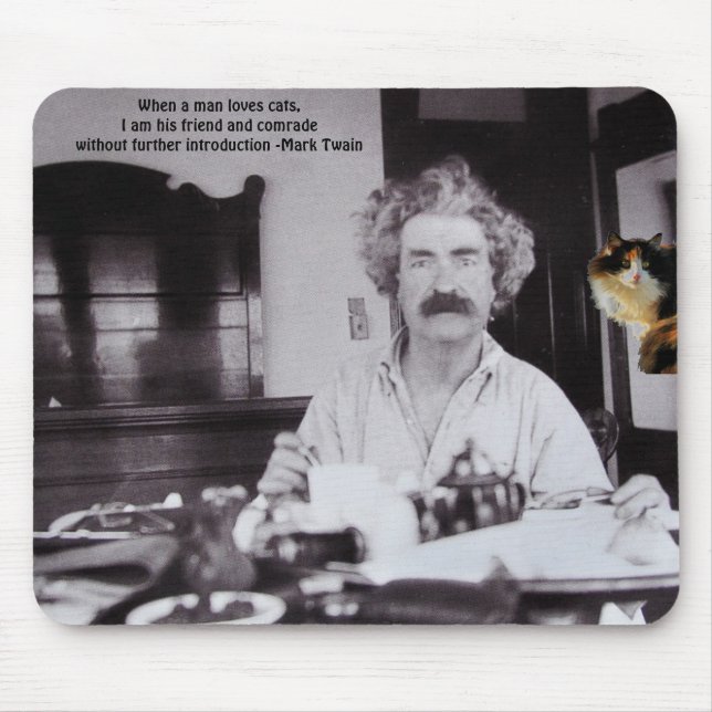 Tapis De Souris Chats d'amour… mon ami Mark Twain (Devant)