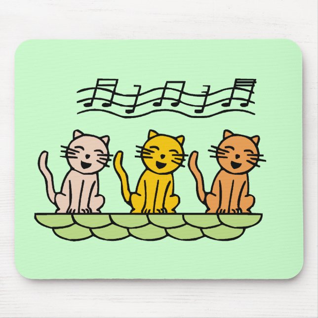 Tapis De Souris Chats de chant T-shirts et cadeaux (Devant)