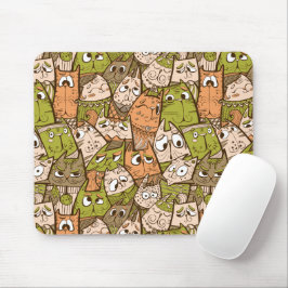 Tapis De Souris Chats de dessin animé drôles