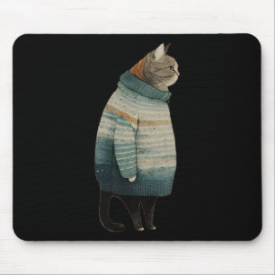 Tapis De Souris Chats de Noël Fun Kitts Animaux Gris Gris Chat en