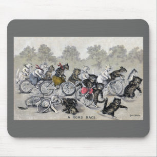 Tapis De Souris Chats d'équitation de bicyclette