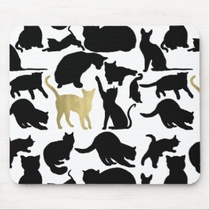 Tapis De Souris Chats en or noir