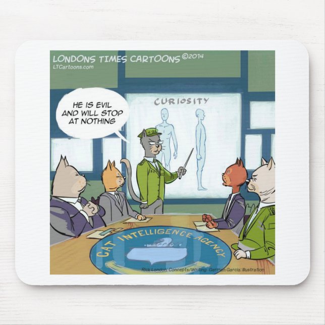 Tapis De Souris Chats Ennemi naturel drôle (Devant)