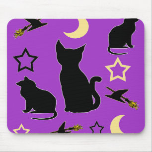 Tapis de souris Chats et Chapeaux de Sorcière