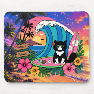 Tapis De Souris Chats et planches de surf Hawaï