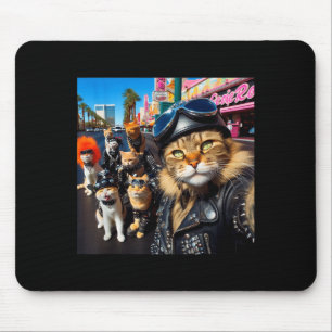 Tapis De Souris Chats motards drôles Gangster Chats rue moto C