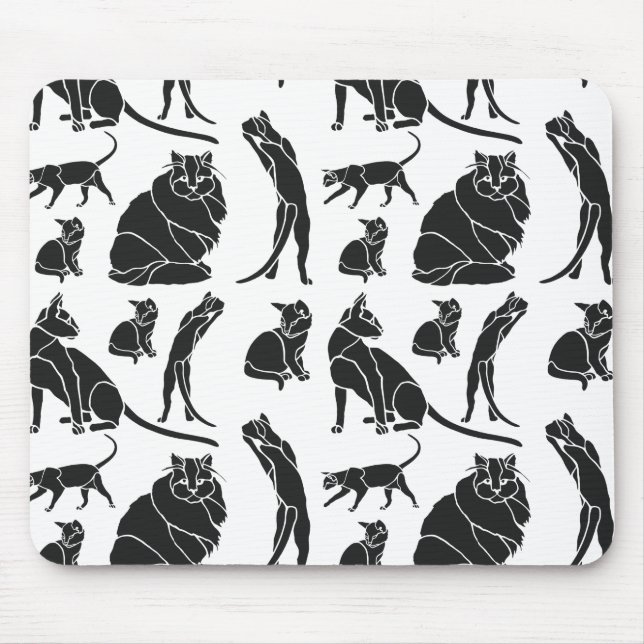 Tapis De Souris Chats noirs (Devant)
