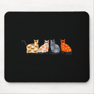 Tapis De Souris Chats noirs Chatons Kitty Citrouille Effrayant Épo