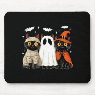Tapis De Souris Chats noirs vintage Halloween Citrouille Momie Sor