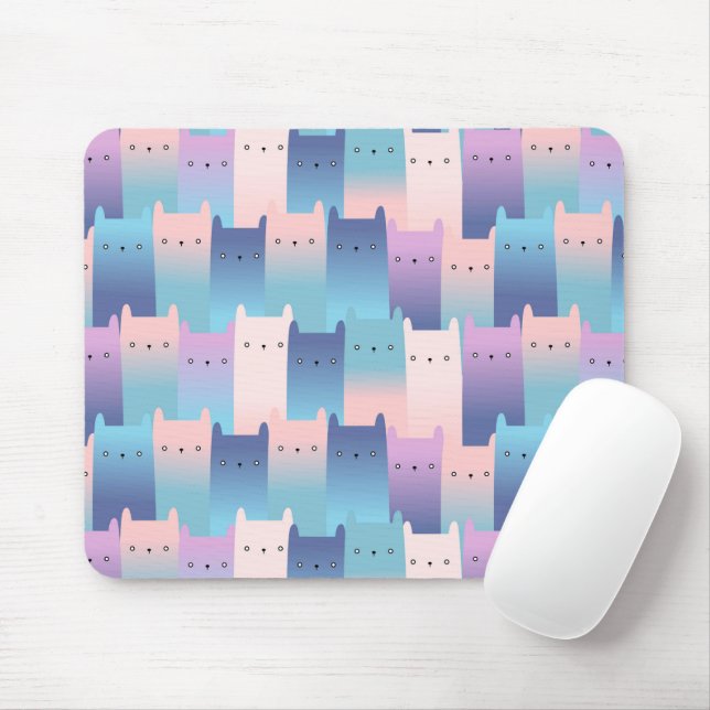 Tapis De Souris Chats rose violet intemporel (Avec souris)
