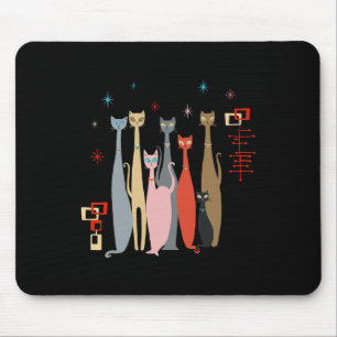 Tapis De Souris Chats Vintages du milieu du siècle moderne Look le