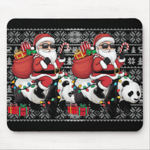 Tapis De Souris Chaud Xmas style Père Noël équitation Panda Noël