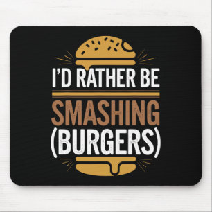 Tapis De Souris Chauffage Burger Lover Grillé Cheeseburger Plat To