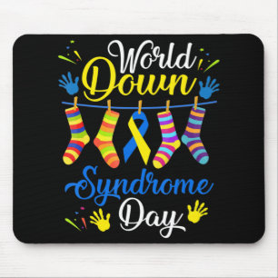 Tapis De Souris Chaussettes de sensibilisation de la Journée mondi