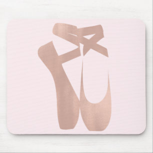 Tapis De Souris Chaussons de ballet roses personnalisés
