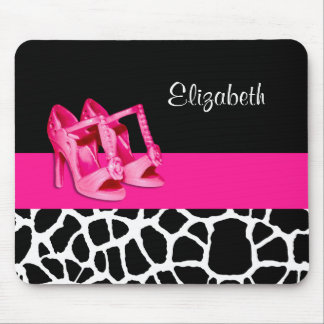 Tapis De Souris Chaussures roses mignonnes d'impression Girly de