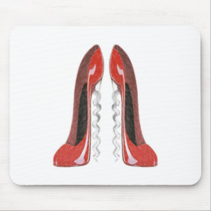 Tapis De Souris Chaussures stylets rouges de tire-bouchon