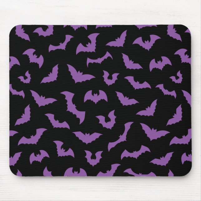Tapis De Souris Chauve-chauve-souris noire avec horreur (Devant)