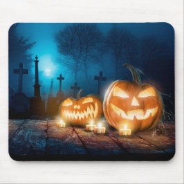 Tapis De Souris Chauves-souris et sorcières Citrouilles d'Hallowee