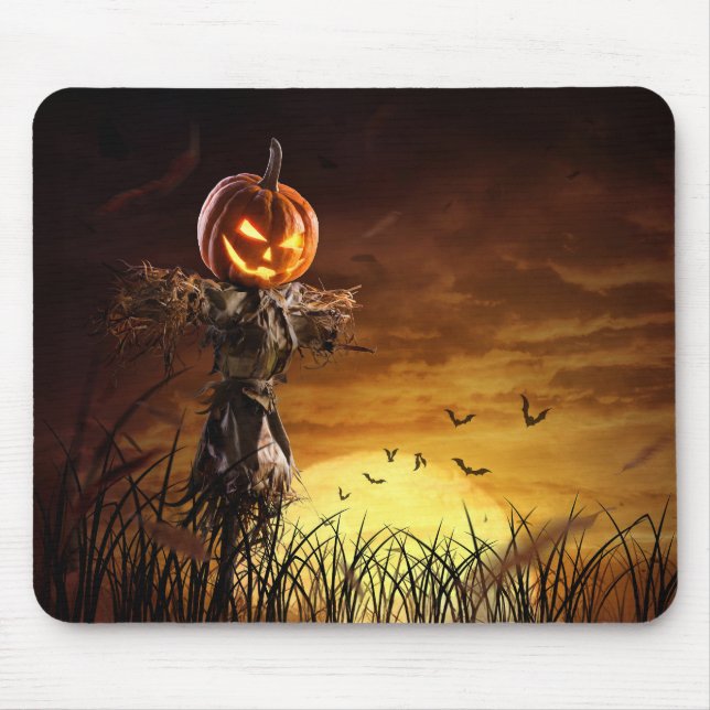 Tapis De Souris Chauves-souris et sorcières Citrouilles d'Hallowee (Devant)