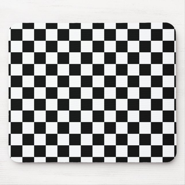 Tapis De Souris Checkerboard pattern black and white (Devant)