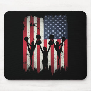 Tapis De Souris Cheerleaders Usa Drapeau Américain 4 Juillet Cheer