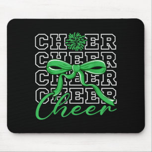 Tapis De Souris Cheerleading Acclamation Ruban Vert Coquette Cheer