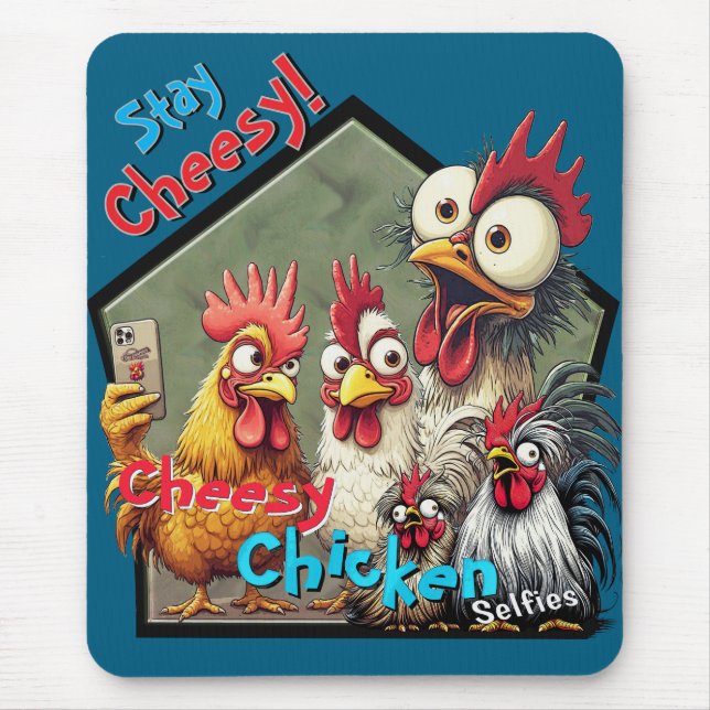 Tapis De Souris Cheesy Chickens Meetup Mouse Pad  (Devant)