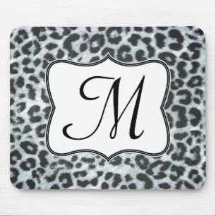 Tapis De Souris Cheetah Spot Animal Monogramme initial Souris Pad