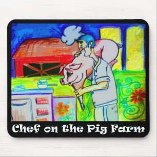 Tapis De Souris Chef à la ferme de porc Mousepad