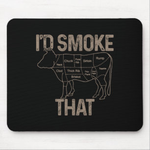 Tapis De Souris Chef Boucher Cuisinier BBQ Je Fumerais Cette Vache