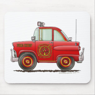 Tapis De Souris Chef des pompiers de voiture de pompier de