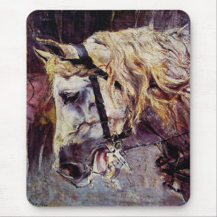 Tapis De Souris Chef d'un cheval blanc (par Giovanni Boldini)